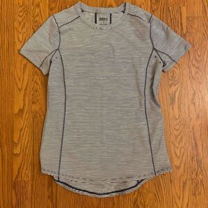 Duluth Trading Co. Navy & White Striped Tee Small